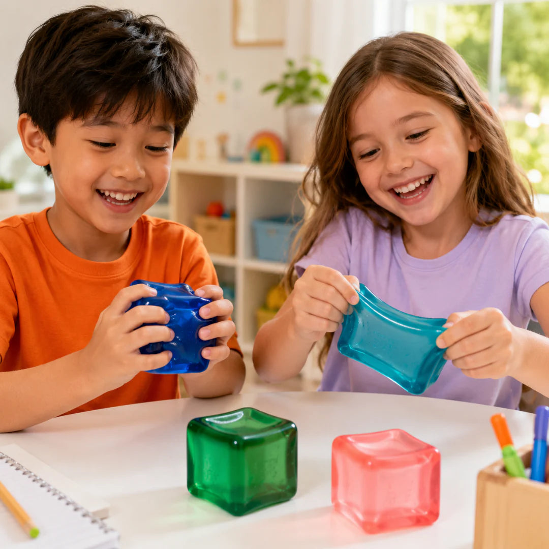 Schylling NeeDoh Nice Cube -Sensory Squeeze Toy with Super Solid Squish - 2.25" Cube ( RANDOM COLOR )