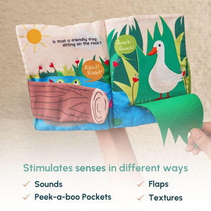 Curious Cub Peekaboo Crinkle Cloth Book for Babies, Sensory 6-12 Months