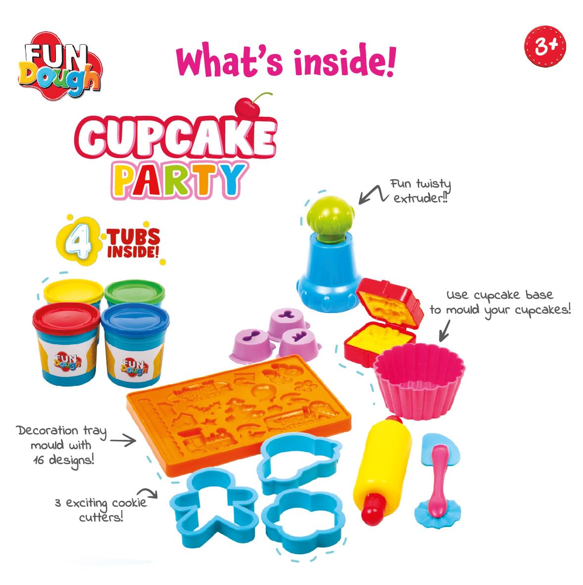 Fundough Cupcake Party, Play Set for Kid (PACK OF 6)