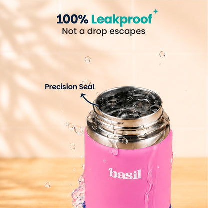 Basil HydraPop 380ml Insulated Stainless Steel Sipper – Loop Handle Kids Bottle