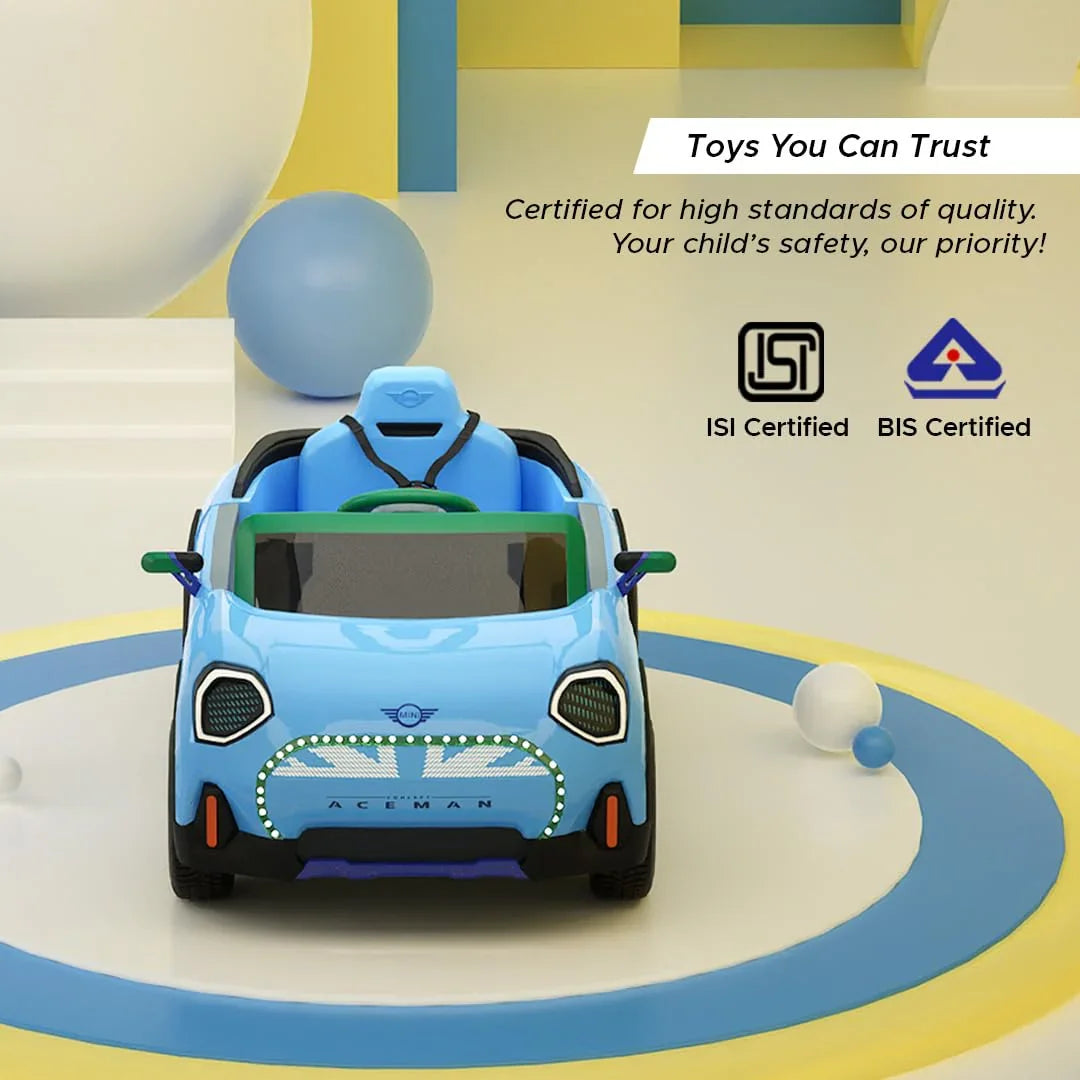 EMotorad Formula Fun MINI Cooper Aceman Ride-On Car for Kids – Battery Operated with Remote Control