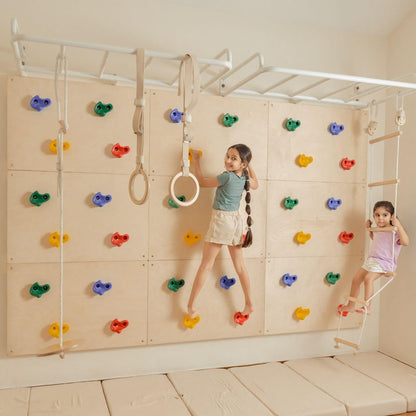 Curious Cub Jungle Gym for Kids Indoor | Kids Gym Play Set | Contains Monkey Bar, Gymnastics Ring, Disk Swing, Rope Ladder for Kid to Play Indoor Fun Activity for Ages 4+ (UL1- 7 FEET)