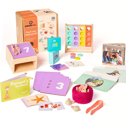 Curious Cub Montessori Learning Wooden Baby Toys | Box 11: 24+ Months| Montessori Toys for 2 Year Old|Child Development & Problem Solving Baby|Fine Motor Recognition Skills | Birthday Gift Boy Girl