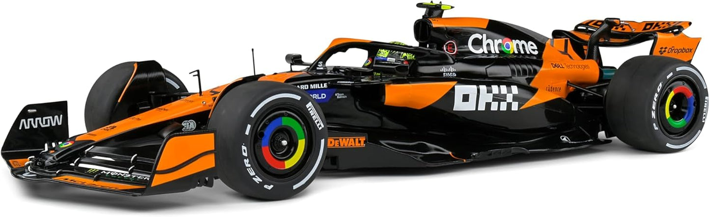 Solido 1:18 Model Car - McLaren F1 Team MCL38 Lando Norris Miami GP 2024 Formula 1 Racing Car