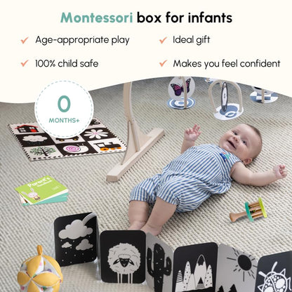 Curious Cub Montessori Learning Wooden Baby Toys | Box 1: 0-3 Months | Montessori Toys for 0-3 Months |Fine Motor Skills Development |Toy for New Born Baby| Toddler Toy | Ideal Gift for Baby Boy Girl