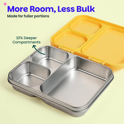 Basil Bento Ace 3C Stainless Steel Lunch Box – 1000ml 3-Compartment Leak-Proof Tiffin