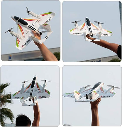 GoolRC WLtoys XK X450 RC Airplane, 2.4GHz Remote Control Airplane, 6 Channel Brushless Motor Aircraft, Vertical Takeoff LED RC Glider Fixed Wing Plane RTF for Adults