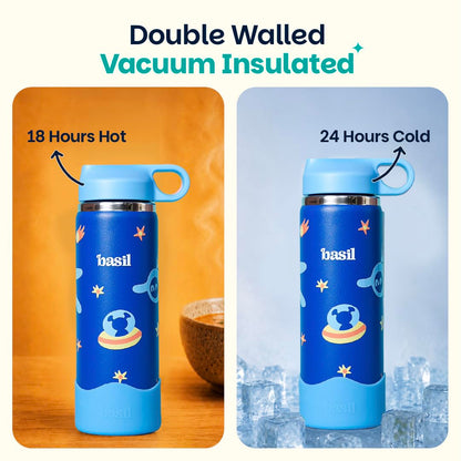 Basil HydraRush 600ml Insulated Stainless Steel Bottle – Wide Mouth Carry Handle