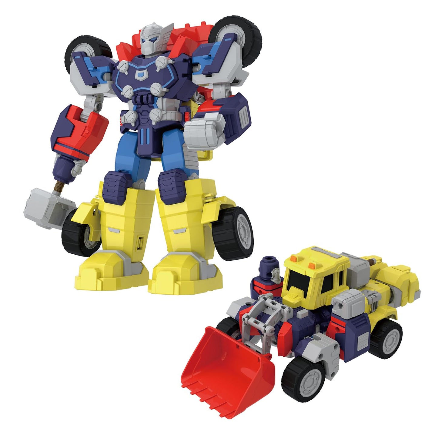 Marvel Thor Transforming Mech Suit Construction Truck | Avengers Superhero Action Figure Toy by Comiclyfe | Fully Articulated ABS + PV Collectible | Super Heroes Robot Toy for Kids (Multicolor)