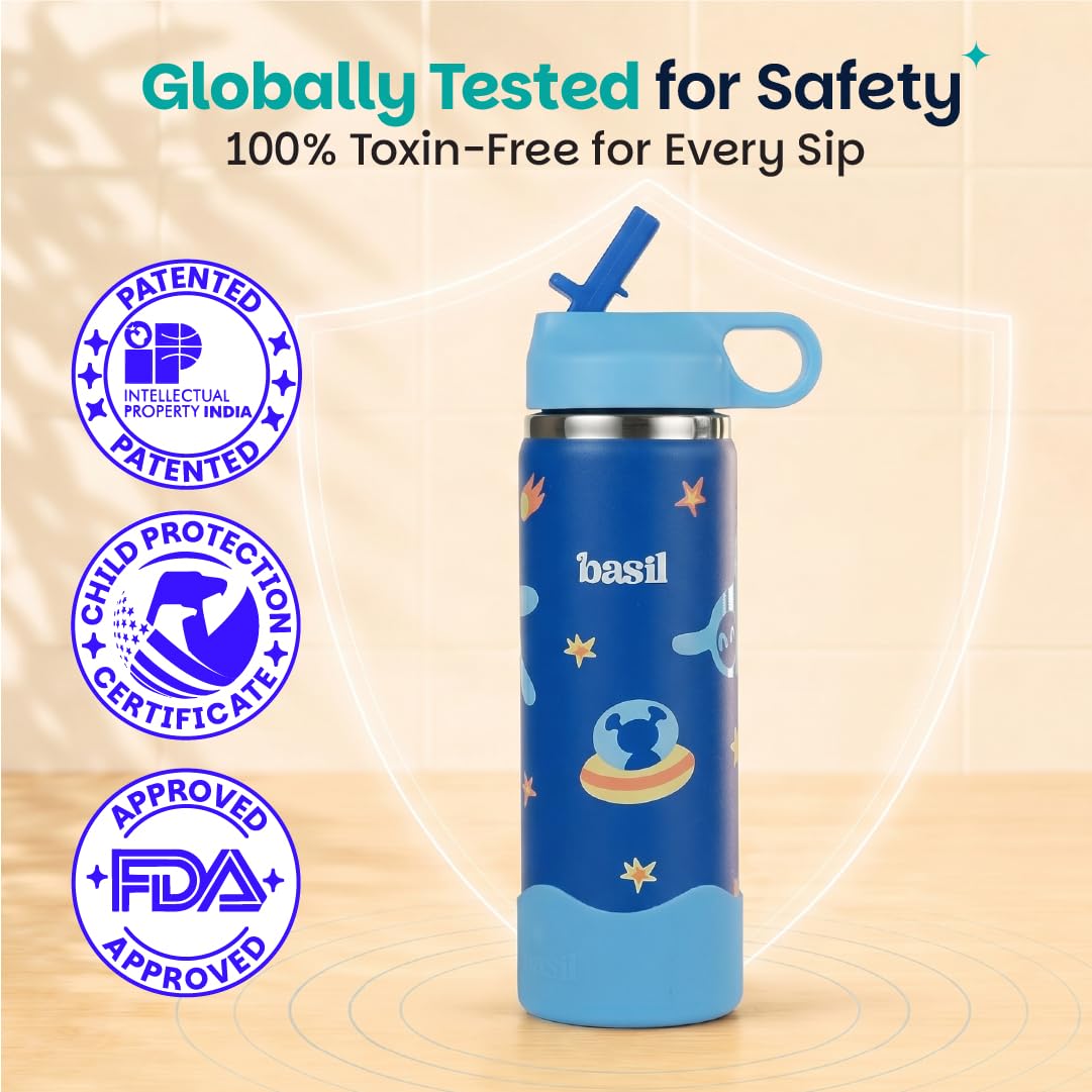 Basil HydraRush 600ml Insulated Stainless Steel Bottle – Wide Mouth Carry Handle