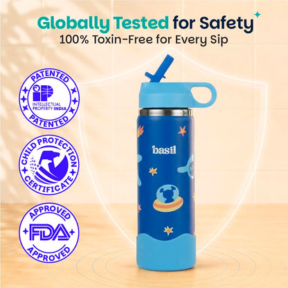 Basil HydraRush 600ml Insulated Stainless Steel Bottle – Wide Mouth Carry Handle