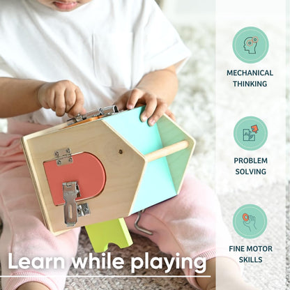 Curious Cub Montessori Lock Box Toy | Wooden Box Toys for Kids | Educational Learning Toy for Early Development for Toddlers | Fine Motor Skills & Puzzle Toys for Kids (12 Months - 3 Years)