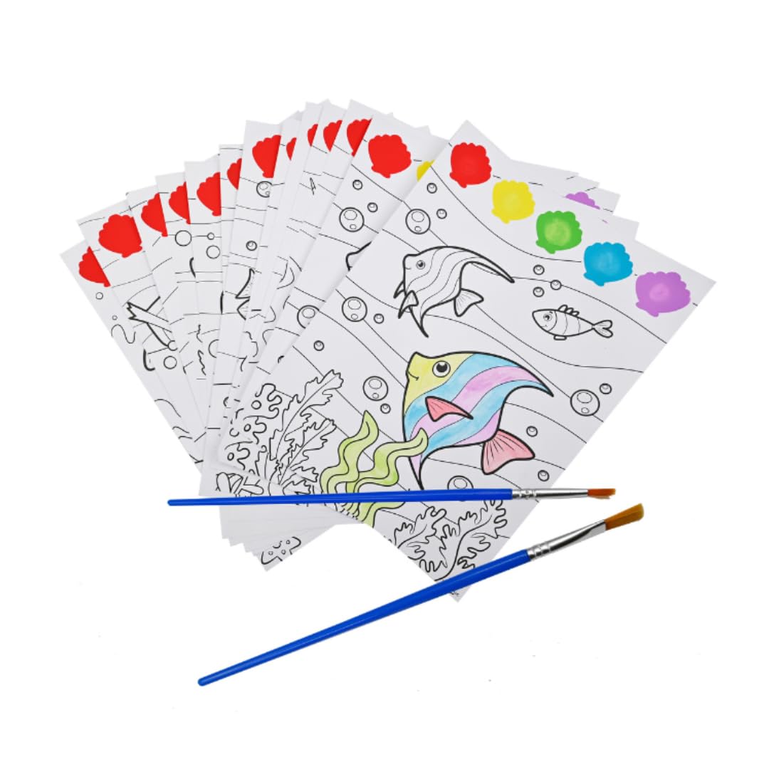 Scentos Magic Painting Pictures 12 Sheet by Fratelliu | 12 Activity Pages and 5 Deliciously Fruity-Scented Paint Discs That Come Alive When The Water Dipped Brush Touches Them(PACK OF 12)