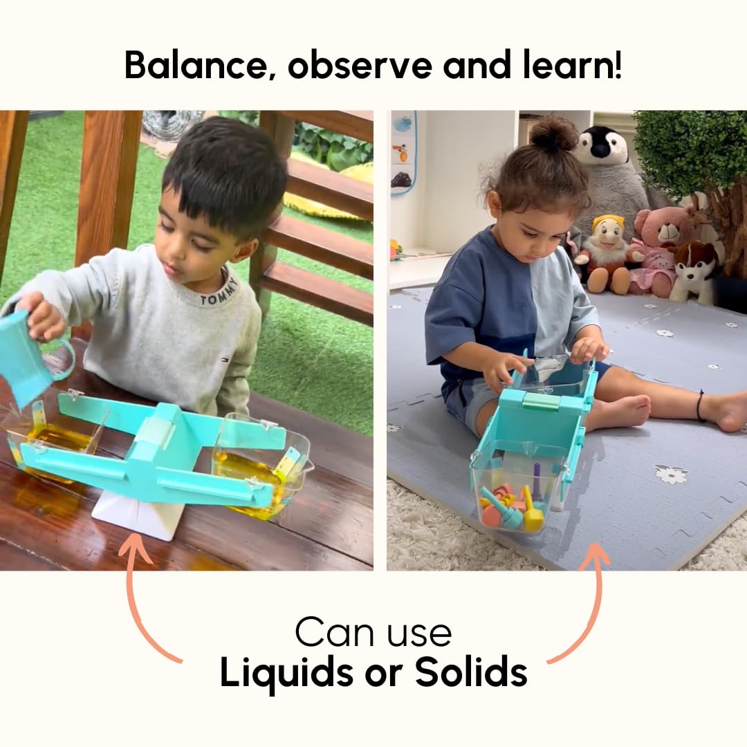 Curious Cub Montessori Balance Scale Toy For Kids|Weighing Machine For Toddlers|Balance Game Toy|Educational Number Learning Toy|Early Brain Development|Weight Scale Toy For Kids 2+ Years