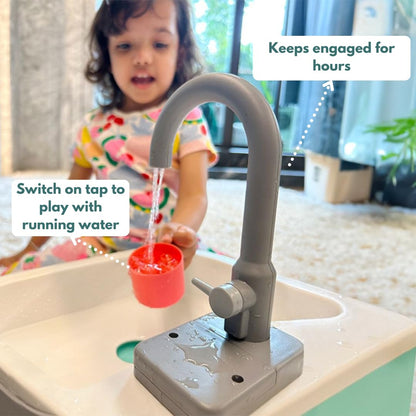 Curious Cub Running Water Play Sink for Kids | Fun Toddler Sink with Faucet | Pretend Play Learning Toy for Kids 2+ Years | Educational Toy for Fine Motor Skills