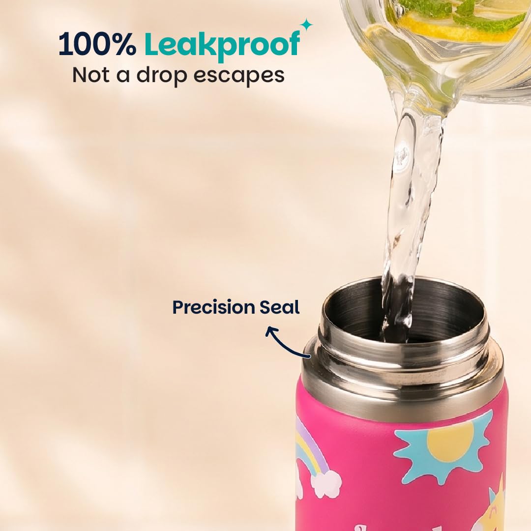 Basil HydraRush 600ml Insulated Stainless Steel Bottle – Kids School Water Bottle
