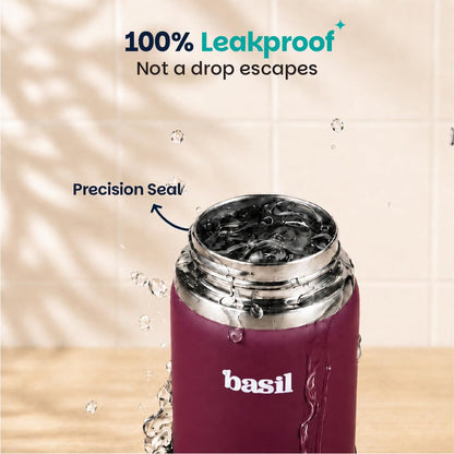Basil HydraFizz 800ml Insulated Stainless Steel Sipper Bottle – Leakproof Carry Handle
