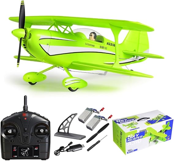 RC Plane 4CH A310 Biplane RC Airplane for Adults Beginners 3D/6G 1504 Brushless Motor Remote Control Plane EPP Foam 2.4G Fixed-Wing Model Plane with 2 Batteries