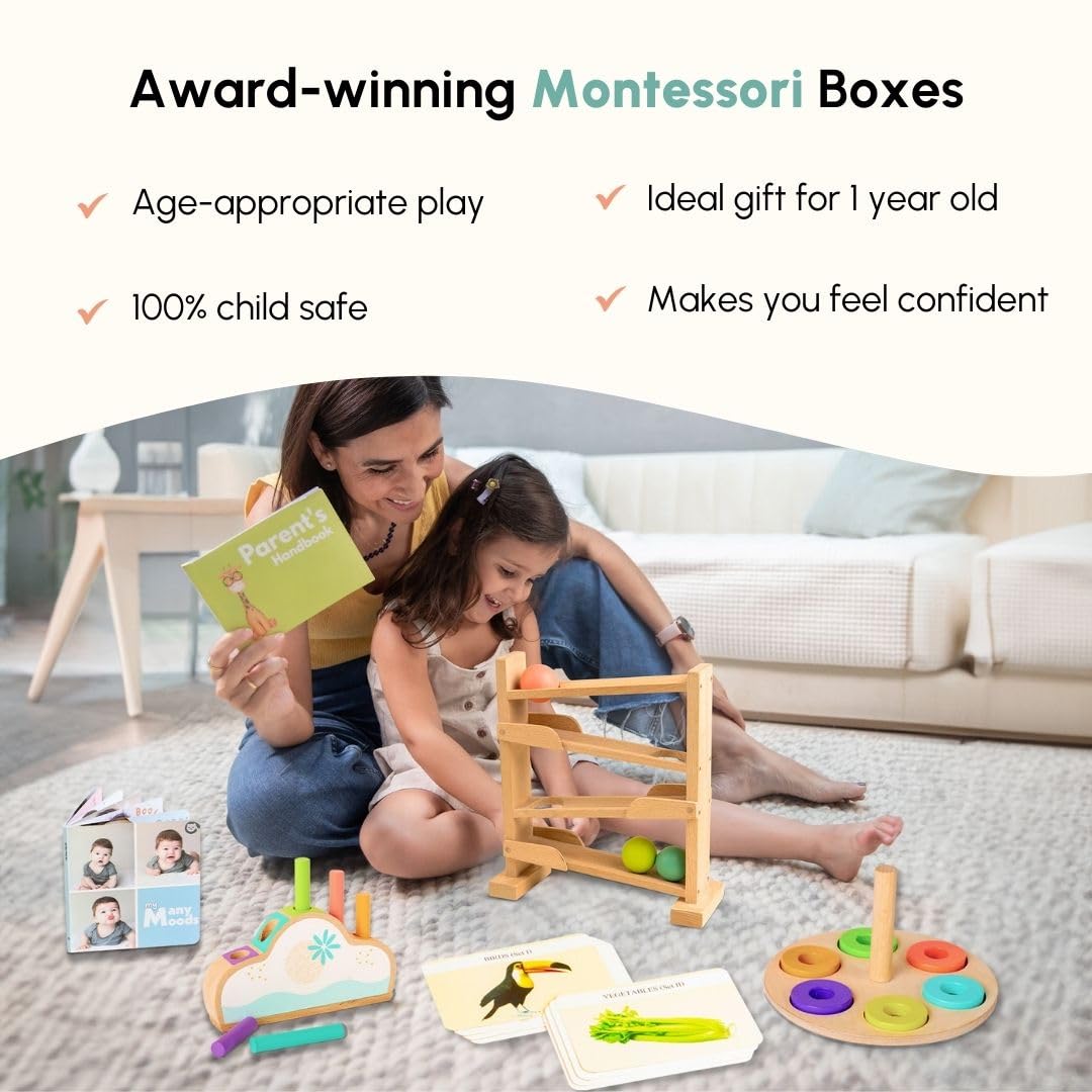 Curious Cub Montessori Wooden Toys for 1 Year Old Baby