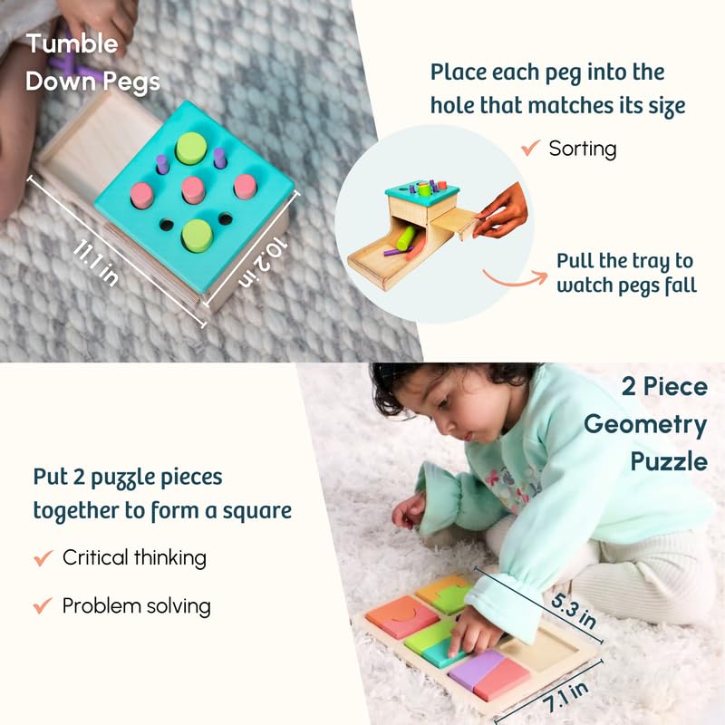 Curious Cub Montessori Learning Wooden Baby Toys | Box 13: 2.6+ Yrs | Montessori Toys For 2+ Year Old |Educational Toys For 2+ Year Old | Sensory Learning & Fine Motor Skills | Kids Gift For 2 + Years