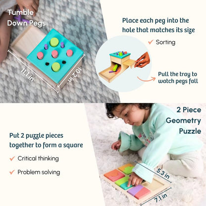 Curious Cub Montessori Learning Wooden Baby Toys | Box 13: 2.6+ Yrs | Montessori Toys For 2+ Year Old |Educational Toys For 2+ Year Old | Sensory Learning & Fine Motor Skills | Kids Gift For 2 + Years