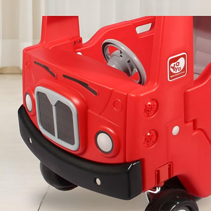 Yaya London Bus Roof Car, Ride-on Toy with Interactive Steering Wheel, EVA Foam Wheels, Storage Compartment, 360° Rotating Front Wheel, Double Opening Doors, Indoor Outdoor Use