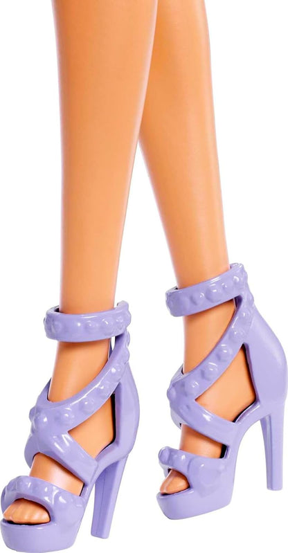 Barbie Pop Star Doll Dressed in Iridescent Skirt with Microphone and Pink Hair, Gift for Ages 3 and Up