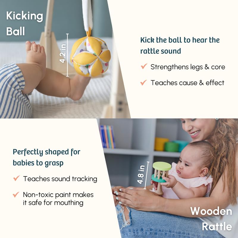 Curious Cub Montessori Learning Wooden Baby Toys | Box 1: 0-3 Months | Montessori Toys for 0-3 Months |Fine Motor Skills Development |Toy for New Born Baby| Toddler Toy | Ideal Gift for Baby Boy Girl