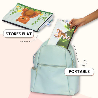 Curious Cub Baby Tummy Time High Contrast Books and Mirror | Books for 3 Month Old Baby | Touch & Feel Book for 1 Year Old | Tummy Time Toys |Sensory Toys | Cloth Book | New Born Gifts