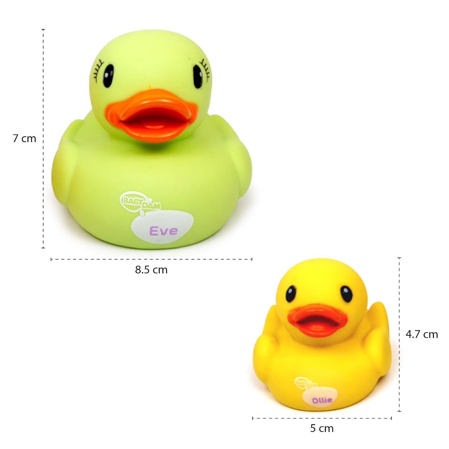 Giggles Dazzling Duck Family Squeakers , Multicolor Duck Squeakers,Ages : 6 Months (PACK OF 12)