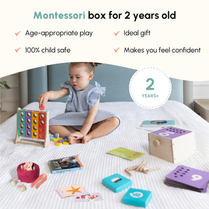Curious Cub Montessori Learning Wooden Baby Toys | Box 11: 24+ Months| Montessori Toys for 2 Year Old|Child Development & Problem Solving Baby|Fine Motor Recognition Skills | Birthday Gift Boy Girl