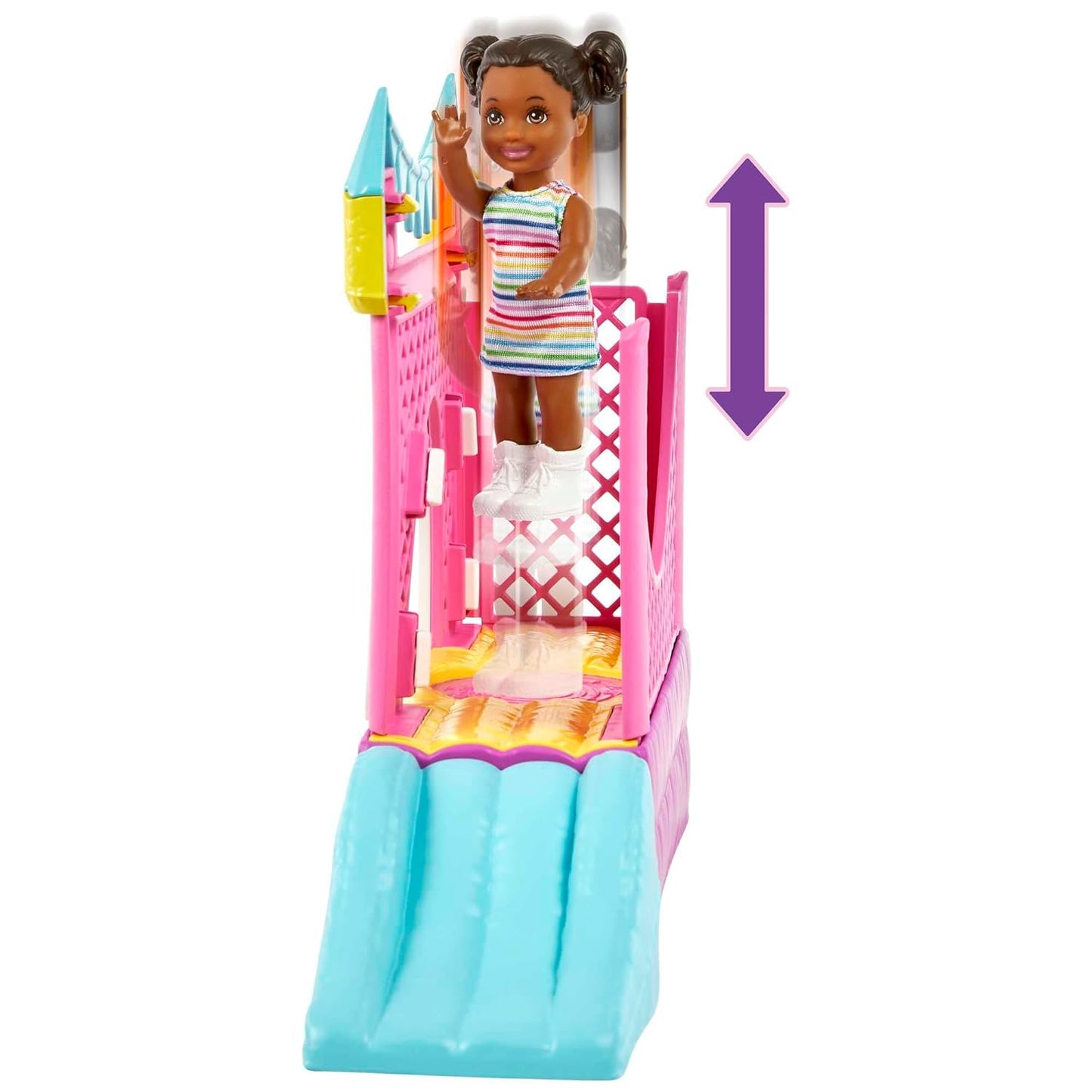 Barbie Skipper™ Babysitters Inc.™ Bounce House Playset with Skipper™ Babysitter Doll, Toddler Doll, Swing & Accessories, Toy for 3 Year Olds & Up
