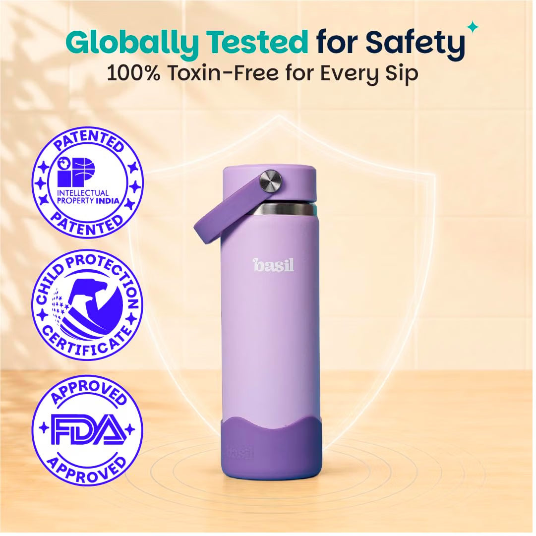 Basil HydraRush 600ml Insulated Stainless Steel Bottle – Wide Mouth with Carry Handle