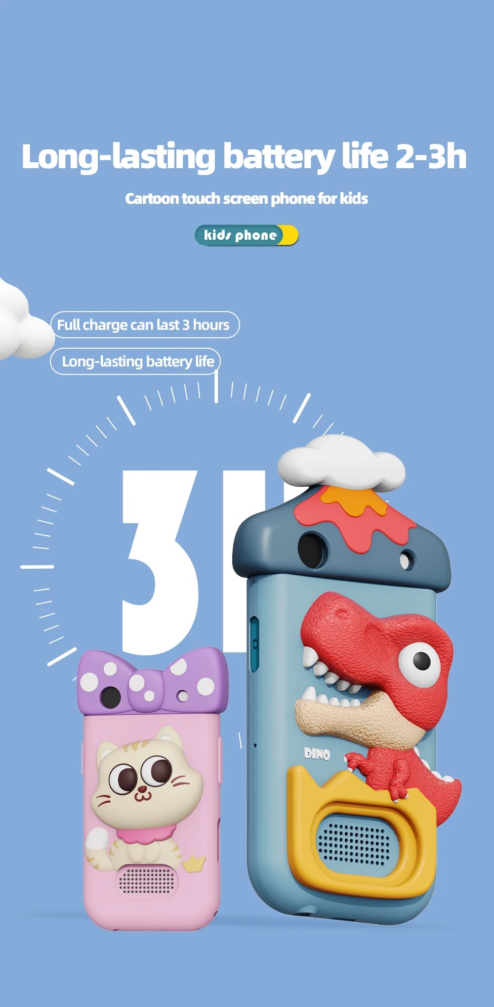 Kids Touch Screen Camera Phone Toy – Cartoon Mini Smartphone with HD Camera, Music, Games & Educational Apps for Boys & Girls