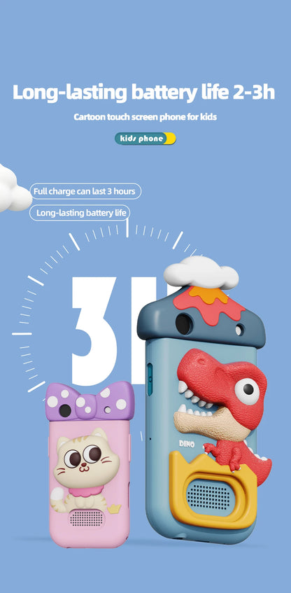 Kids Touch Screen Camera Phone Toy – Cartoon Mini Smartphone with HD Camera, Music, Games & Educational Apps for Boys & Girls