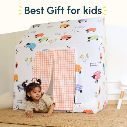Curious Cub Kids Tent House |Tent for Kids 2 to 5 Years|Play House for Children with Curtains & Easy Setup| Ideal for Screen Free Play Time,Pretend Play,Reading & Sleep Zone| Gift for Children