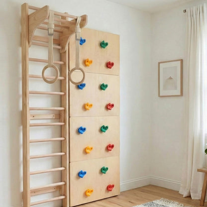 Curious Cub Jungle Gym for Kids Indoor | Kids Gymnastics At Home Gym | Contains Rock Climbing, Wall Climbing for Kids | Ladder for Kids to Play Indoor Fun Activity for Ages 4+(6 FEET)