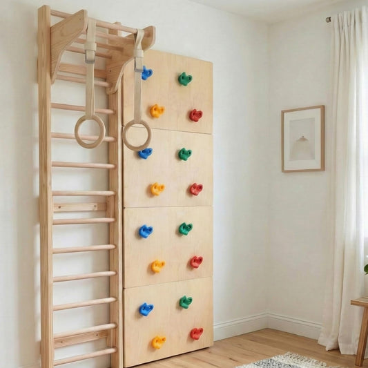 Curious Cub Jungle Gym for Kids Indoor | Kids Gymnastics At Home Gym | Contains Rock Climbing, Wall Climbing for Kids | Ladder for Kids to Play Indoor Fun Activity for Ages 4+(8 FEET)