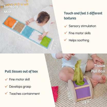 Curious Cub Montessori Learning Wooden Baby Toys | Box 4: 7+ Months | Montessori Toys for 7+ Months |Early Child Development,Sensory Toy|New Born Baby Toy|Gifts for New Born Babies