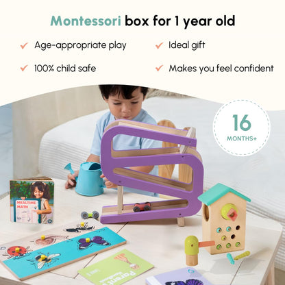 Curious Cub Montessori Learning Wooden Baby Toys| Box 8: 16+ Months | Montessori Toys for 1 Year Old |Fine Motor Skills, Hand-Eye Coordination |Early Child Development |Infant Baby Birthday Gifts