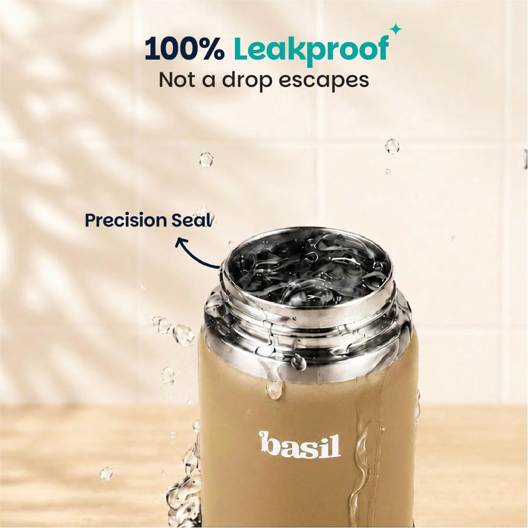 Basil HydraFizz 800ml Insulated Stainless Steel Sipper Bottle – Leakproof with Carry Handle