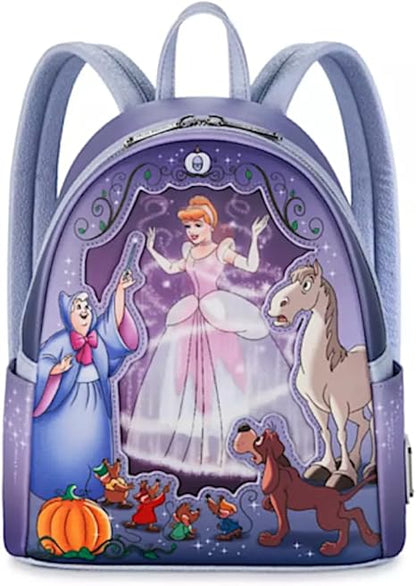 Loungefly Disney Parks Mini Backpack Disney100 Cinderella, Purple, M, Backpack
