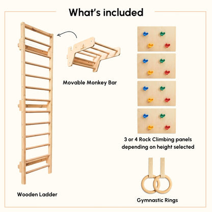 Curious Cub Jungle Gym for Kids Indoor | Kids Gymnastics At Home Gym | Contains Rock Climbing, Wall Climbing for Kids | Ladder for Kids to Play Indoor Fun Activity for Ages 4+(8 FEET)