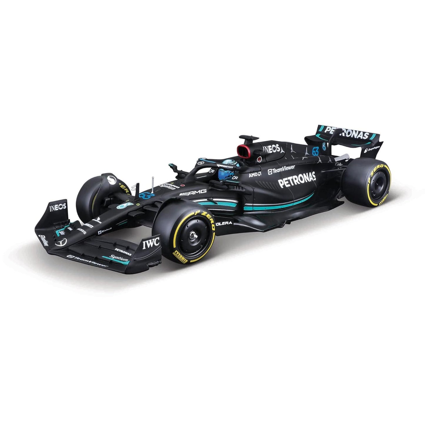 Bburago Formula Racing 2023 Mercedes W14 E Performance #63 George Russell 1:24 Scale Diecast Vehicle