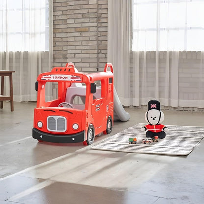 Yaya London Compact Bus Slide, Indoor Play Set with Musical Steering Wheel, HDPE Material, Safety Handle, Non-Slip Stairs, KC Certified for Children