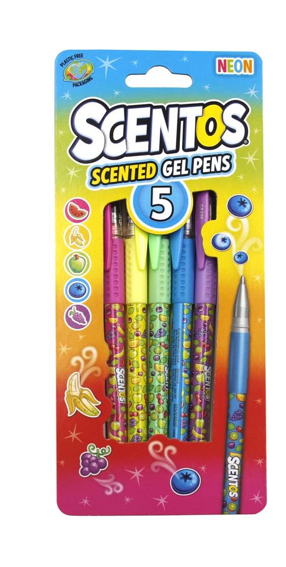 Scentos Scented Non-Toxic Neon Gel Pens (PACK OF 12)