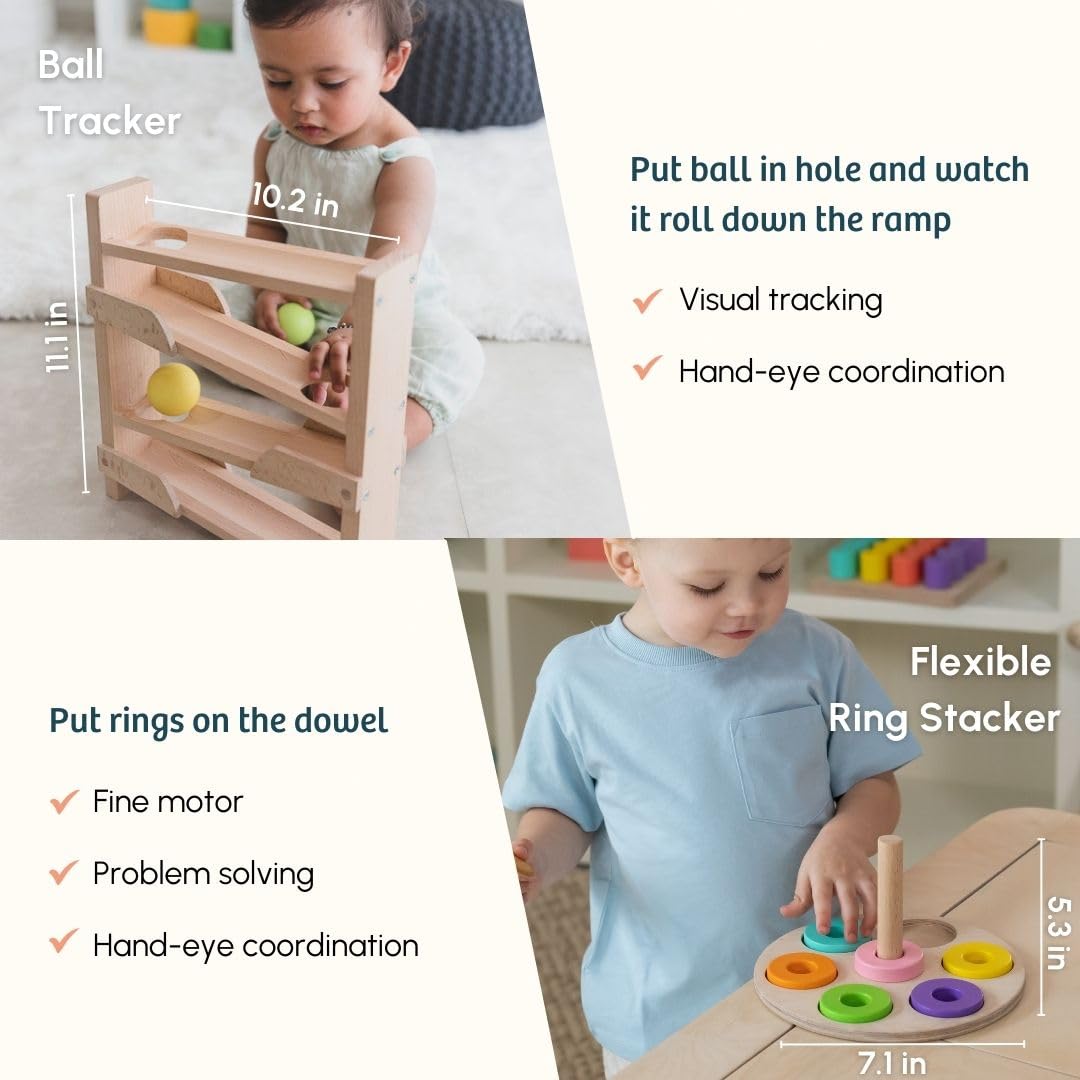 Curious Cub Montessori Wooden Toys for 1 Year Old Baby