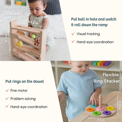 Curious Cub Montessori Wooden Toys for 1 Year Old Baby