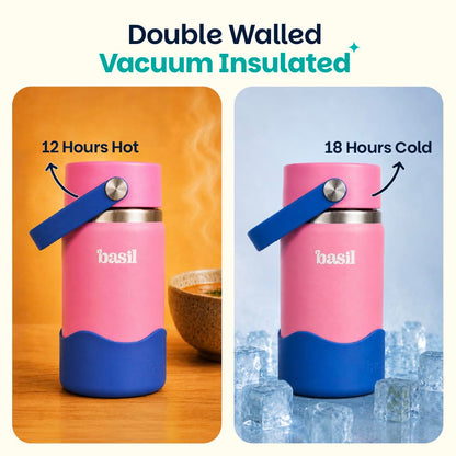 Basil HydraPop 380ml Insulated Stainless Steel Sipper – Loop Handle Kids Bottle