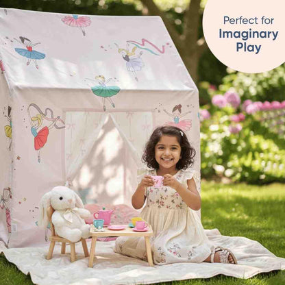 Curious Cub Kids Tent House|Baby Tent House for Kids 2-5 Years|Princess Print Play House for Children with Curtain & Easy Setup|Ideal for Screen Free Play Time,Pretend Play,Reading|Gift for Children